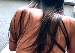 Brunette sorority teens wash brunette ass