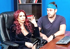 Redhead doll in black boots Monique Alexander likes intensive anal