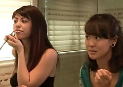 Lesbo Cuties three Scene 1: Glamorous Lesbian babes