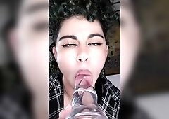 FtM Sloppy Oral Sucking with Fangs!