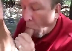 Married daddy swallow in woods