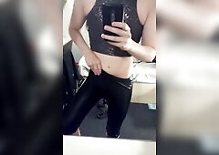 trans hotty taut wetlook bike shorts