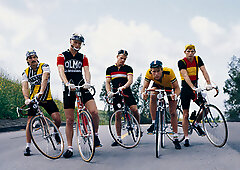 A group of bikers take a break & fuck in the barn.