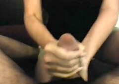 mother I'd like to fuck Wife gives a quickie hand job with ejaculation pleased ending! CFNM