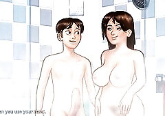 Summertime saga - gameplay - roleplay -debbie shower scenes and mutual masturbation