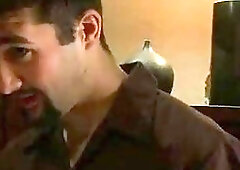 Black tranny sucks cock to delivery guy upstairs