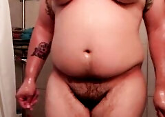 Obscene Ftm after work shower and play