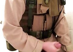 US Marine in has a Quickie in Battle Uniform (Spunk flow)