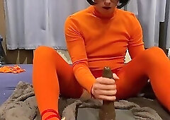 Velma enjoys her dildo