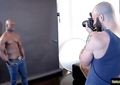 black cub dicksucking during photo shoot