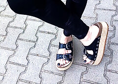 Showing off my feet while out and about