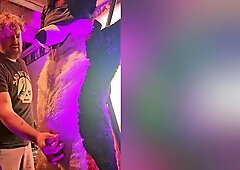 Blindfolded Canine Edged By Stepdaddy Bear Until He