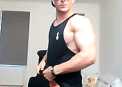 Jakub Stefano Stripping Down To Briefs and Flexing and Posing
