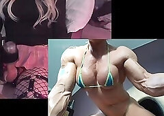 femboy with extreme muscle fetish edged by female bodybuilder