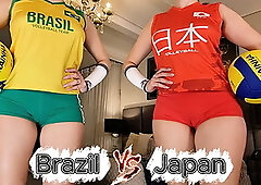 Brazil Vs Japan - Slutty Volleyball Uniform Try-on: Which One Would You Jerk To?