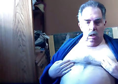 granddad stroke on webcam
