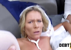 Pretty Blonde Enjoys Sex With Loan Shark In Front Of Her Groom