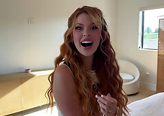 Sexy Busty Redhead Hottie Challenges Her Step-bro Not To Cum While Shes Teasing & Pleasing His Boner