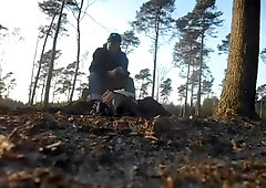 nlboots - outdoors in the wood in rubber boots and jodphurs