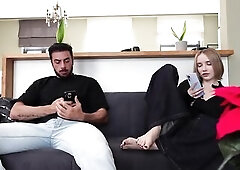 I'm on the Phone with My Lover, whilst His Most excellent Ally Screws Me on Doggy position ...