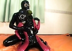 Latex fetish femdom bdsm anal strap on pain
