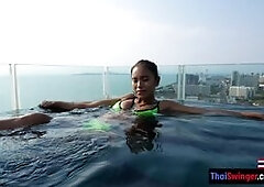 Anal penetration for my big ass Thai girlfriend after the pool