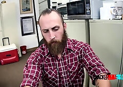 Slutty Bearded Dude Lets The Director Oblige Him Into A Blowjob