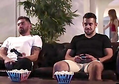 Slender blonde tbabe Crystal Thayer rides Chris dick in bed