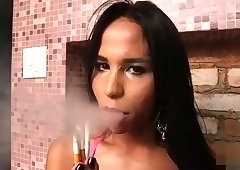 Sexy Smoking Tranny with Big Ass