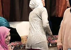 It was supposed to be a bachelorette party for muslim bride Sophia, but her kinky allies ordered a admirable looking, well hung ebony stripper. Safe t