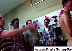 Naked straight teens masturbating in gay fraternity group