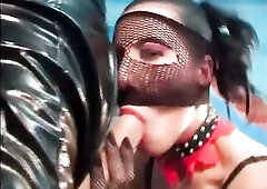 Latex femdom and butt screw.