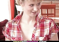 Stud finds youthful golden-haired wife drilled by his olds!