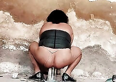 T-Girl Performs Prostate Spunk Flow Massaging Inside Her Booty With Bottle, T-Girl Prostate Review