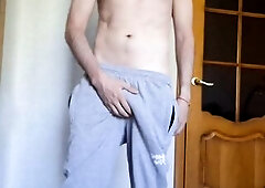 Chav lad working out his dick