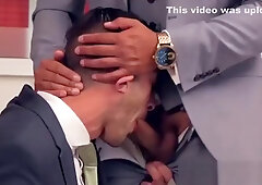 Handsome Latino boss fucks his handsome classy coworker