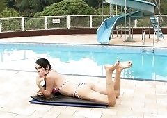 Outdoor hot banging by pool
