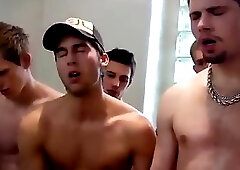 Amateur twink gangbanged