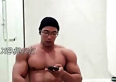 Asian Muscle Hunk Having HARD issue