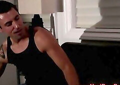 Buff guy tied and spunked