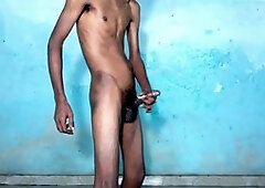 Rajesh Playboy 993 gets off with a big cock and fills a jar while spanking himself