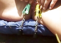 slim supple redhead mother i'd like to fuck gets outdoor coarse anal banged and bizarre labia stretched