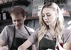 PURE TABOO 18yo Waitress Lily Larimar And Her Boyfriend Fucking In A Bar