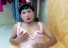 Transgender Oanh Le wearing sexy lingerie porn making love to fuck cock too much pleasure