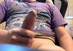 Jacking off, thick cock, big white cock