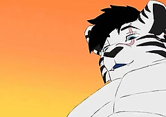 Watch this furry guy deepthroat a big cock and get a messy facial