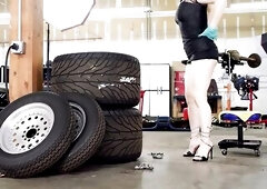 ASMR: Blond in her Mini Suit and Camel toe