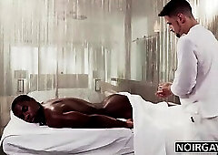Interracial bbc massage leads to gay sex