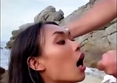 Cute Asian TS Beauty Outdoors Sex