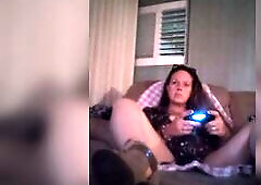 Amateur mother I'd like to fuck Playing Movie Games In Hawt Night Gown